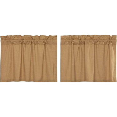 Simple Life Flax Khaki Tier Curtain Set of 2 L24xW36 VHC Brands - The Fox Decor